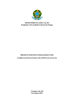 PPC LICENCIATURA EM CI&Ecirc;NCIAS EXATAS v. 2011