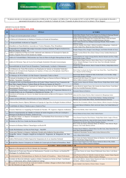 APRESENTA&Ccedil;&Atilde;O DE P&Ocirc;STER 31/10/2013 &ndash; QUINTA-FEIRA