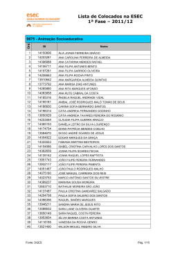 Lista de Colocados na ESEC 1ª Fase – 2011/12