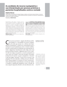 As condi&ccedil;&otilde;es de recurso &agrave; psiquiatria e sua interpreta&ccedil;&atilde;o por