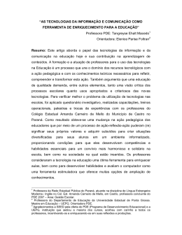 &ldquo;AS TECNOLOGIAS DA INFORMA&Ccedil;&Atilde;O E COMUNICA&Ccedil;&Atilde;O COMO