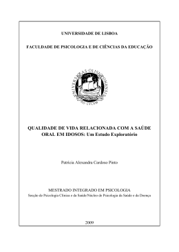 Qualidade de Vida Relacionada com a Sa&uacute;de Oral em Idosos