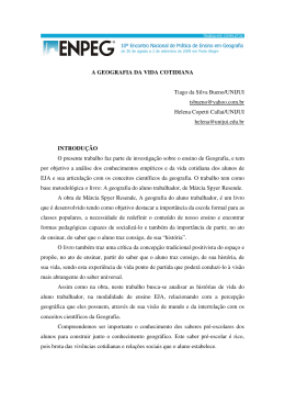 A Geografia da vida cotidiana - Associa&ccedil;&atilde;o dos Ge&oacute;grafos Brasileiros