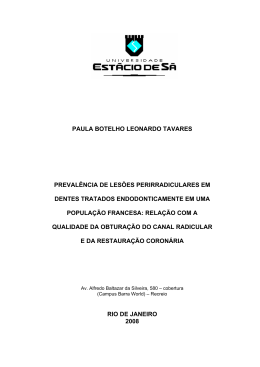 Preval&ecirc;ncia de Les&otilde;es Perirradiculares em Dentes Tratados
