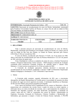 PARECER HOMOLOGADO(*) - Ministério da Educação
