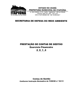 Gest&atilde;o 01.01.2014 a 31.12.2014 - Secretaria de Defesa do Meio