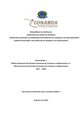 Construindo a Política Nacional dos Direitos Humanos de