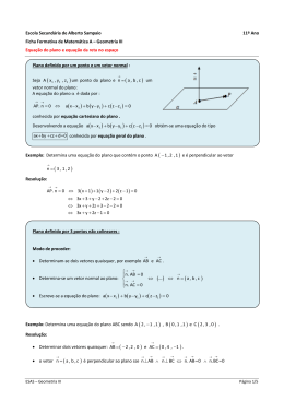 Geometria III Equação do plano e equaçã