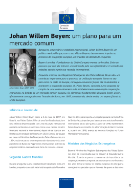 Johan Willem Beyen: um plano para um mercado comum