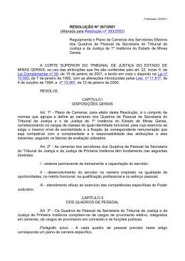 RESOLUÇÃO Nº 367/2001 - Tribunal de Justiça de Minas Gerais