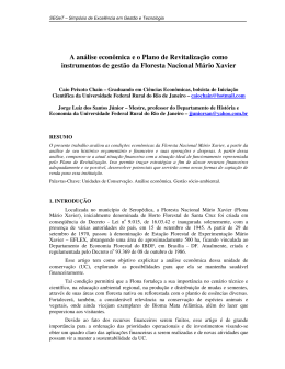 A an&aacute;lise econ&ocirc;mica e o Plano de Revitaliza&ccedil;&atilde;o como