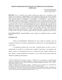 responsabilidade dos s&oacute;cios no &acirc;mbito das sociedades