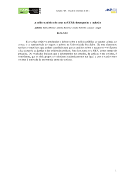1 A pol&iacute;tica p&uacute;blica de cotas na UERJ: desempenho e