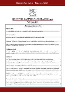Newsletter n. 66 – Janeiro/2015 - Bocater, Camargo, Costa e Silva