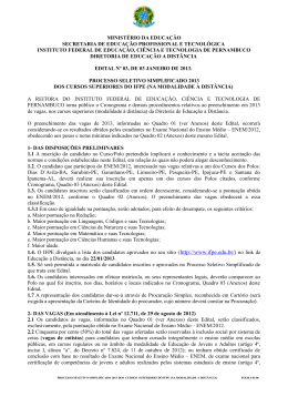 Processo Seletivo Simplificado dos Cursos Superiores