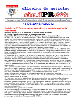 `desaposentadoria` pode afetar regime da Previd&ecirc;ncia