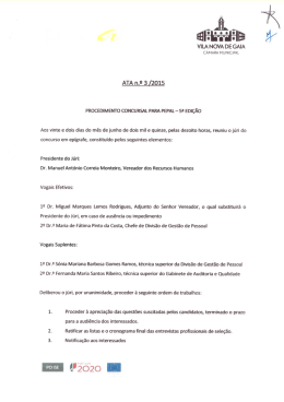 Ata nº 3 Procedimento concursal para Pepal - 5ª edição