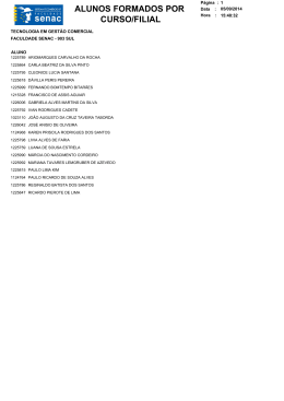 ALUNOS FORMADOS POR CURSO/FILIAL