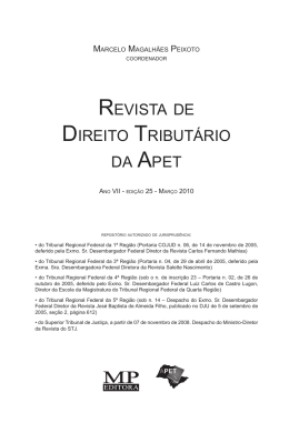 REVISTA DE DIREITO TRIBUTÁRIO DA APET