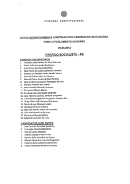 listas definitivamente admitidas dos candidatos às eleições para o