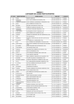 ANEXO I LISTAGEM DE LOJAS PARTICIPANTES