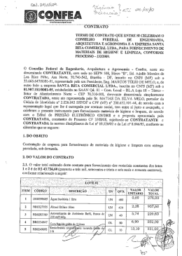 Termo de contrato que entre si celebram o Confea e a empresa