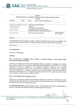S&uacute;mula da Reuni&atilde;o T&eacute;cnica n&ordm; 02