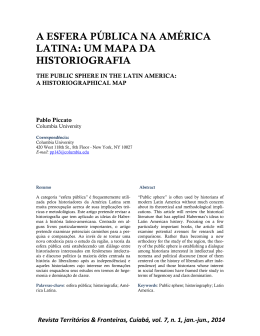 Revista Territ&oacute;rios & Fronteiras, Cuiab&aacute;, vol. 7, n. 1, jan.