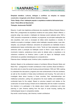 habita&ccedil;&atilde;o popular e arquitetura moderna latinoamericana