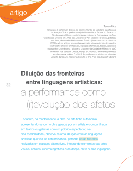 a performance como revolu&ccedil;&atilde;o dos afetos