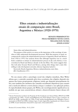 Elites estatais e industrializa&ccedil;&atilde;o