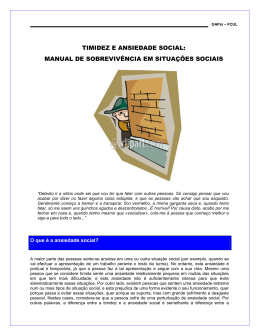 TIMIDEZ E ANSIEDADE SOCIAL: MANUAL DE SOBREVIVÊNCIA