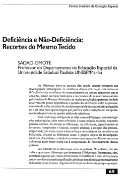 Deﬁciência e Não-Deficiência: - Associação Brasileira de