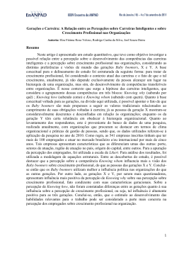 Gera&ccedil;&otilde;es e Carreira: A Rela&ccedil;&atilde;o entre as Percep&ccedil;&otilde;es sobre