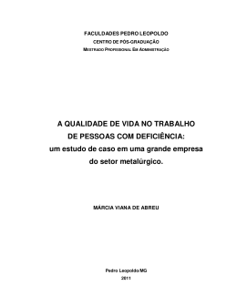 A QUALIDADE DE VIDA NO TRABALHO DE PESSOAS COM