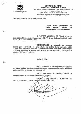 decreto 29-2007 - Prefeitura de Picos