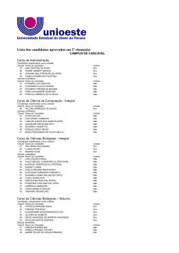 Veja a lista dos aprovados na 2&ordf; chamada da Unioeste