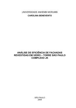 an&aacute;lise de efici&ecirc;ncia de fachadas revestidas em vidro &ndash; torre s&atilde;o