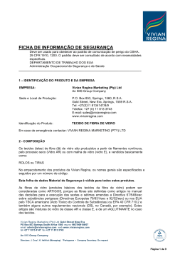 FICHA DE INFORMA&Ccedil;&Atilde;O DE SEGURAN&Ccedil;A