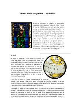 Vitrais e vidros: um gosto de D. Fernando II