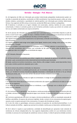 Revis&atilde;o &ndash; Biologia &ndash; Prof. Marcos