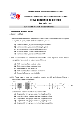 Prova Espec&iacute;fica de Biologia