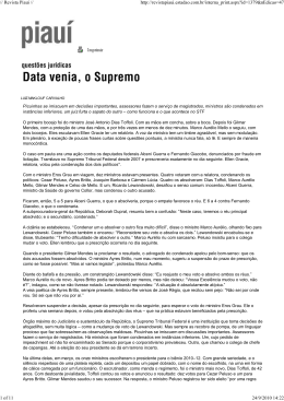 Data Venia, o Supremo (Rev. Piau&iacute;) Arquivo