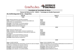 Dia 22/06 (Segunda-Feira) &ndash; Vespertino