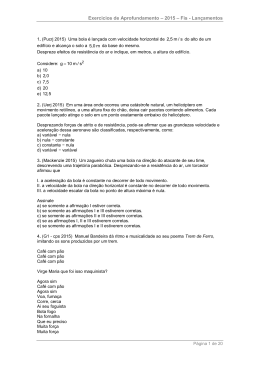 Exerc&iacute;cios de Aprofundamento &ndash; 2015 &ndash; Fis