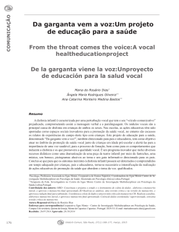 Da garganta vem a voz:Um projeto de educação para a saúde