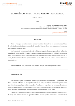 EXPERI&Ecirc;NCIA AUDITIVA NO MEIO INTRA