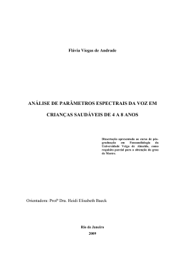 An&aacute;lise de par&acirc;metros espectrais da voz em crian&ccedil;as saud&aacute;veis de