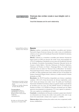 Doen&ccedil;as das cordas vocais e sua rela&ccedil;&atilde;o com o trabalho