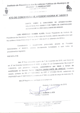 148_2015 Concess&atilde;o de Aposentadoria Valter Cavalcante de Ara&uacute;jo